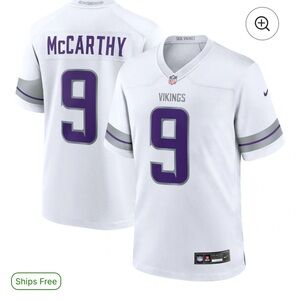 Vikings McCarthy White and Purple Jersey